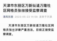 天津一社區網格員被查 引發普遍關注