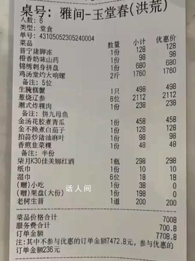 女子用餐被收700元服務費卻無服務 店方：一般不會提前告知因為我們是明碼標價的