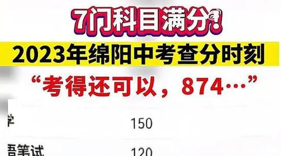 男生中考874分說考得還可以 網(wǎng)友：這就是學(xué)霸口中的考得還可以