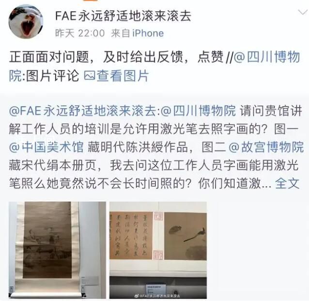 講解員用激光筆照射古畫 四川博物院：嚴格規范使用講解輔助設備做好員工培訓和實操監督