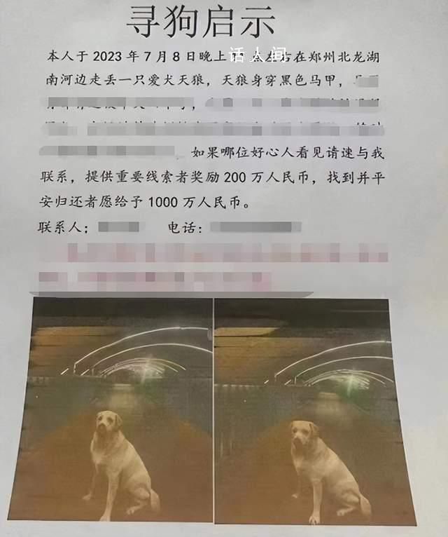 男子懸賞千萬尋狗?鄭州警方回應