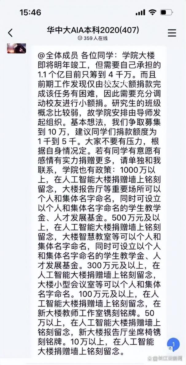 華科大澄清蓋樓缺7000萬向學生募捐 引起爭議