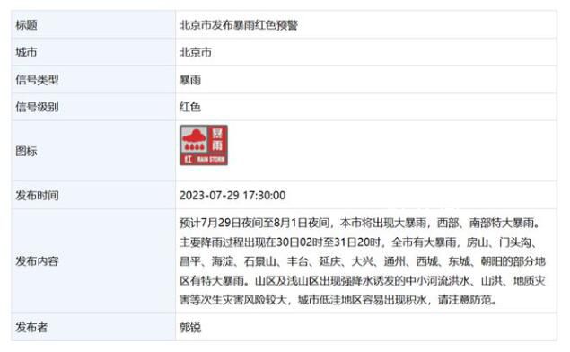 中央氣象臺史上第二個暴雨紅色預警 上一次還是2011年9月29日