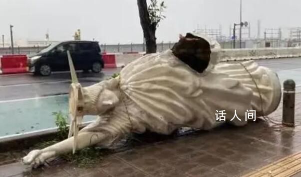 臺風卡努吹飛沖繩自由女神像 已造成1人死亡至少23人受傷