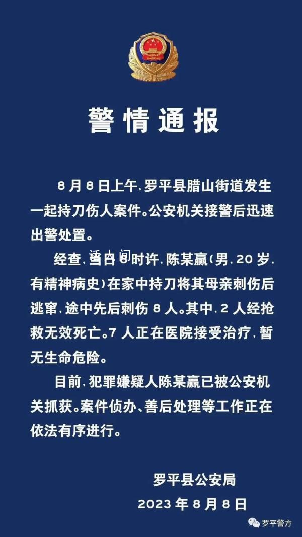 男子刺傷母親逃竄后再傷8人 致2死