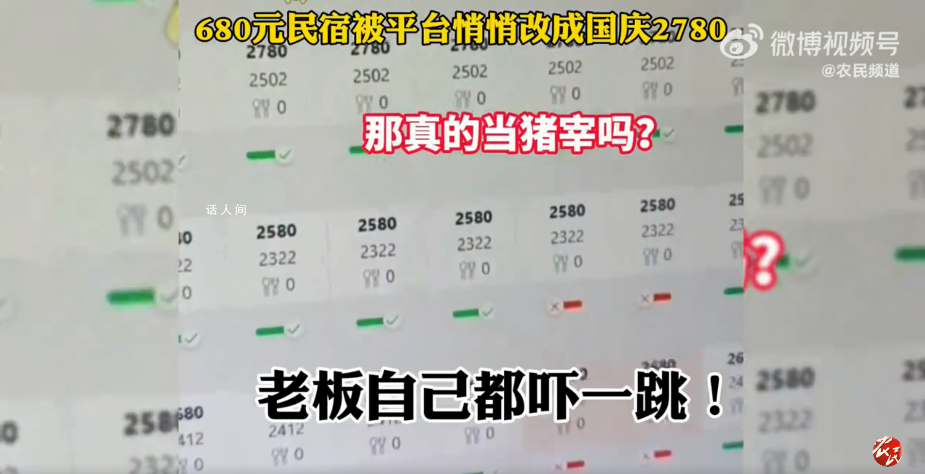 680元民宿被平臺調成2780元 老板懵了