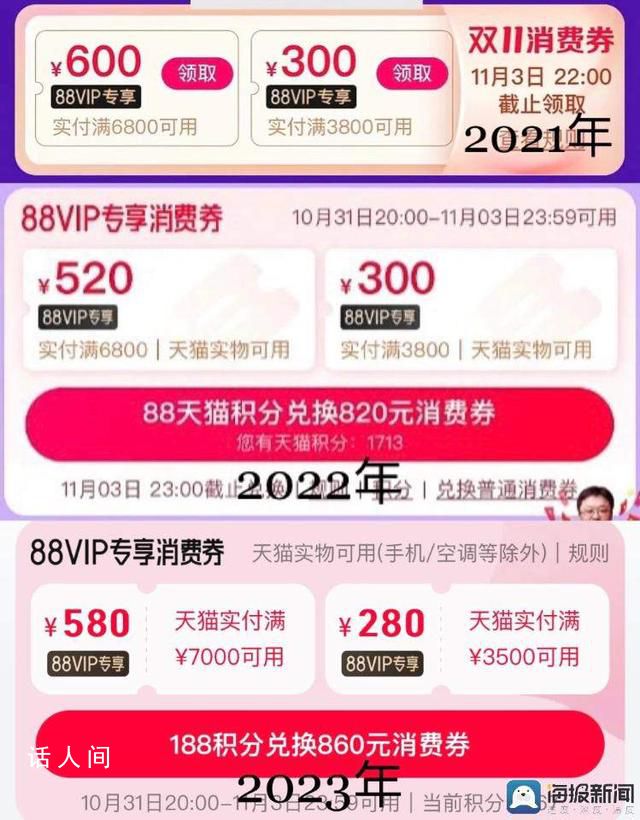 多個產(chǎn)品雙十一優(yōu)惠價與平時持平 優(yōu)惠力度和活動規(guī)則又有了新花樣