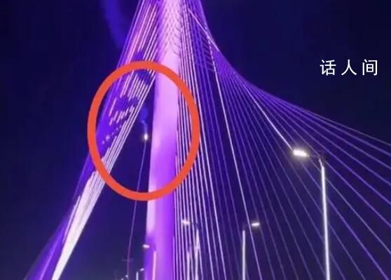 石家莊網紅大橋懸索斷裂在橋面起火 斜拉索亮化線路電線接頭短路