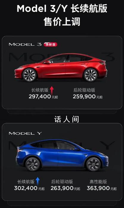 特斯拉宣布漲價了 Model3長續航版及ModelY長續航版漲價