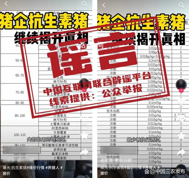 生豬飼養(yǎng)周期用34種抗生素?此視頻宣傳內(nèi)容不實(shí)