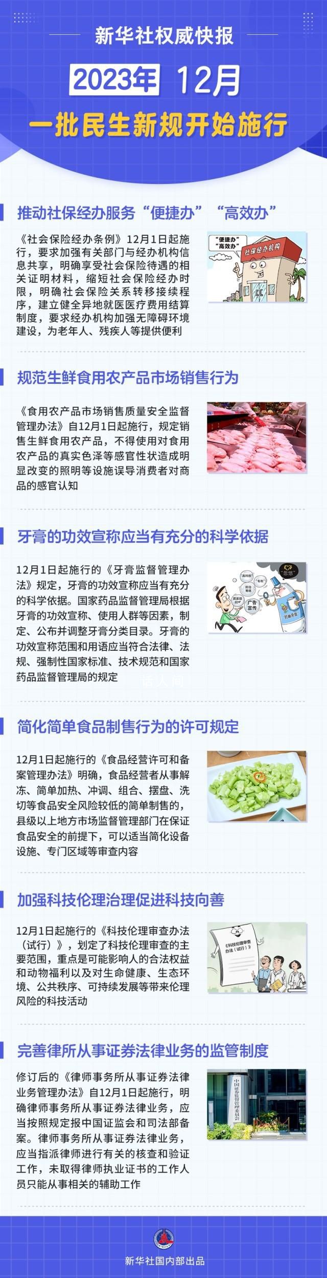 12月一批民生新規開始施行 關系到社會生活方方面面