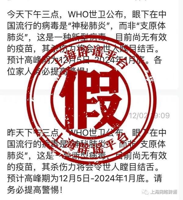 世界衛生組織稱有“神秘肺炎”?相關內容系謠言