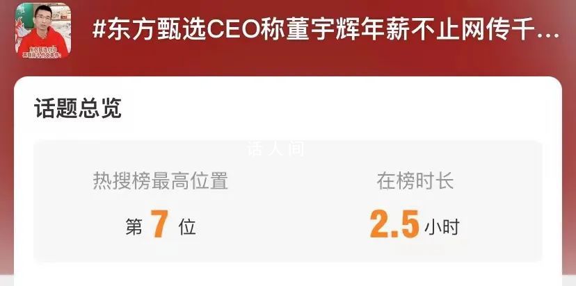 東方甄選CEO稱董宇輝年薪不止千萬 公司對董宇輝貢獻認可