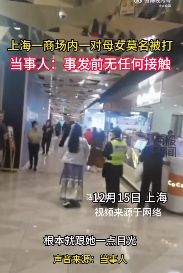 上海一商場內一對母女莫名被打 據警方稱該女子已被送往精神病院