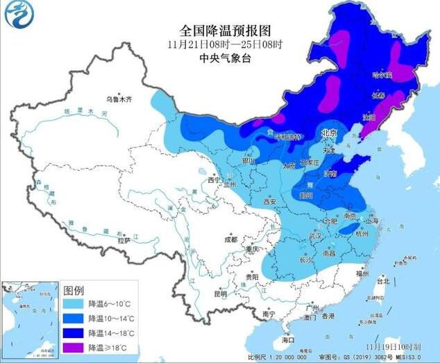 長江中下游迎大范圍降雪 有4～6級大風和明顯降溫