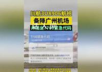 航班備降廣州機場 川航:引氣故障