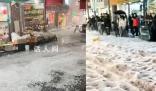浙江多地遭遇罕見“雞蛋大”冰雹 大街上出現(xiàn)冰河奇觀