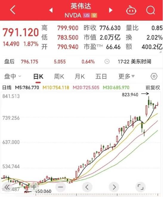 英偉達(dá)市值一夜?jié)q超2600億元 美股三大指數(shù)集體收漲