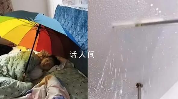 廣東回南天孩子淡定撐傘睡覺 網(wǎng)友：這就是回南天